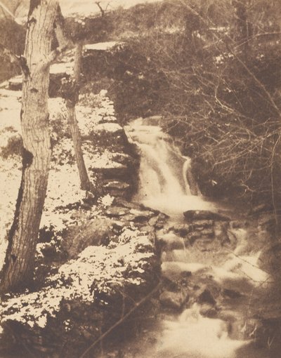 [Winterlandschap met waterval en stroom] door Unknown artist
