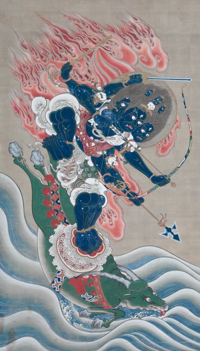 Wijze koning van grote ontzagwekkende kracht (Daiitoku Myōō) door Unknown artist