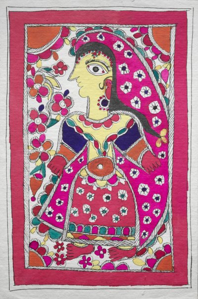 Vrouw in profiel naar links (door vrouwelijke schilder) door Unknown artist