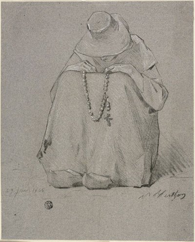 Vrouw met rozenkrans door Unknown artist
