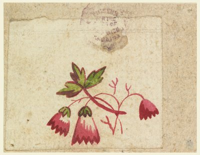 Houtsnede proefdruk voor een gedrukt textiel door Unknown artist
