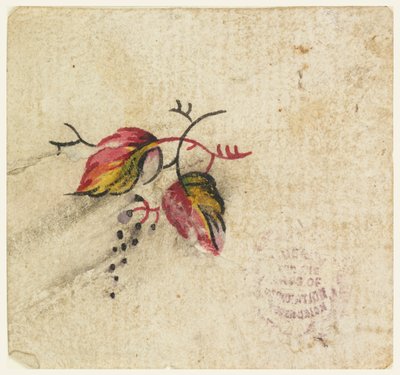 Houtsnede proefdruk voor een bedrukt textiel door Unknown artist