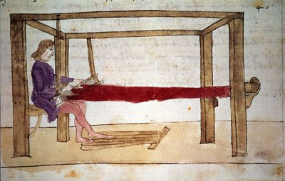 Wolweven. Miniatuur uit een 14e-eeuws manuscript. Florence, Nazionale bibliotheek door Unknown artist