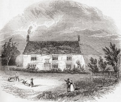 Woolsthorpe Manor, Woolsthorpe-by-Colsterworth, Lincolnshire, Engeland, uit Old England: A Pictorial Museum, pub. 1847 door Unknown artist
