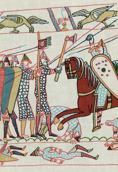 na een detail van het Tapijt van Bayeux uit de 11e eeuw door Unknown artist