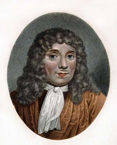 Portret van Antonie Van Leeuwenhoek, Nederlandse natuuronderzoeker (1632-1723). 18e-eeuwse gravure. door Unknown artist