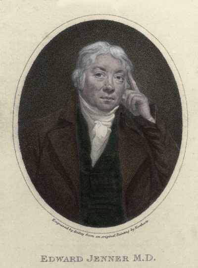 Portret van Edward Jenner (1749-1823), Engelse arts, ontdekker van immuniteit tegen pokken. door Unknown artist