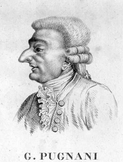 Portret van Gaetano Pugnani. Italiaanse violist en componist (geboren in Turijn) door Unknown artist