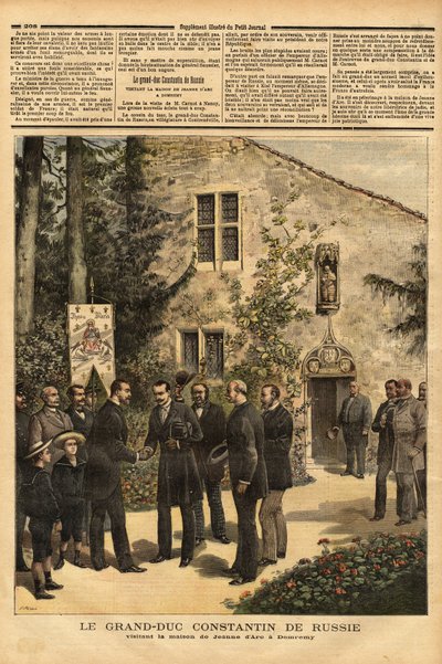 Het bezoek van Constantine Nicolaevich Romanov (1827-1892) Grootvorst van Rusland en neef van Tsaar Alexander III (1845-1894), aan het huis van Jeanne d