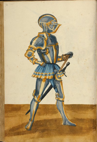 Een man in harnas door Unknown artist/maker