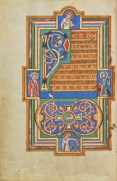 Versierde tekstpagina met een VD monogram door Unknown artist/maker