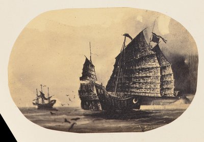 [Fotokopie van een tekening van een Chinees jonkschip]. door Unknown artist/maker