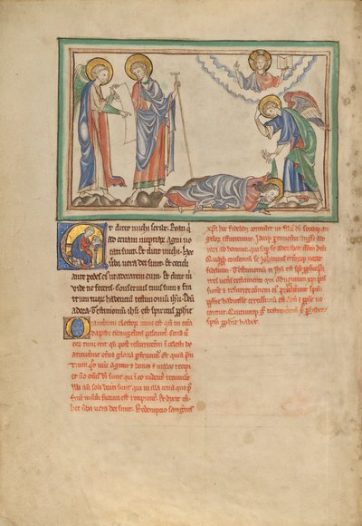 Johannes in gebed tot de engel door Unknown artist/maker
