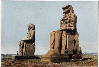 Oud Egypte: de Kolossus van Memnon in Thebe. Eind 19e eeuw. door Unknown photographer
