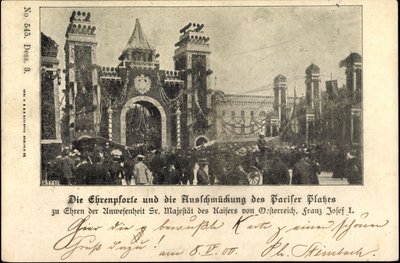 Berlijn, Franz Josef I op de Pariser Platz, erepoort door Unknown photographer