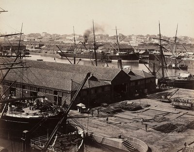 Haven van Bombay, India door Unknown photographer