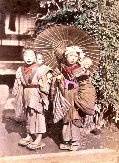 Kinderen in Japan, eind 19e eeuw - Archieven van Buitenlandse Missies door Unknown photographer