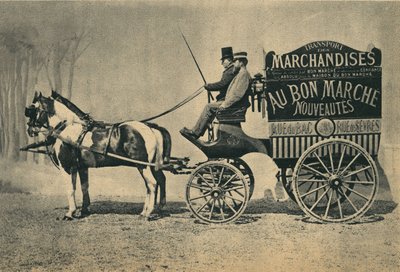 Bezorgpaardwagen van de winkel 