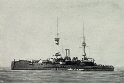 Engels slagschip Ocean, gezonken tijdens de Slag om Dardanellen op 18 maart door Unknown photographer