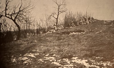 Franse troepen op een helling door Unknown photographer