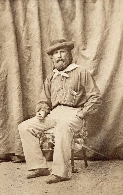 Giuseppe Garibaldi in Caserta in 1860 door Unknown photographer