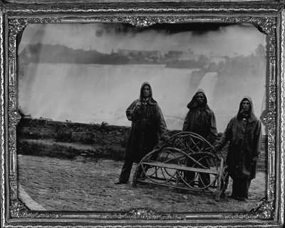 Groepsportret bij Niagara Falls, ca. 1855 door Unknown photographer