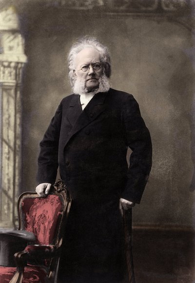 HENRIK IBSEN (1828-1906) Noorse dichter en toneelschrijver - Portret van Henrik (Henri) Johan Ibsen (1828-1906), Noorse toneelschrijver door Unknown photographer