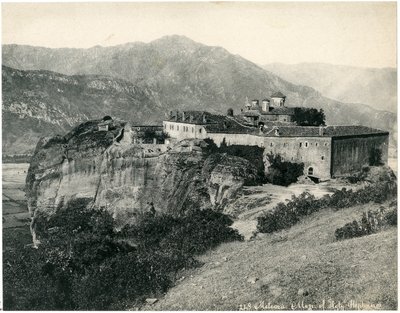 Heilig Klooster van St. Stefanus (Agios Stefanos), Meteora, Trikala, Griekenland, ca. 1890 door Unknown photographer