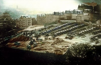 In Montmartre bedreigen grote kanonnen van de regering Parijs, 18 maart door Unknown photographer