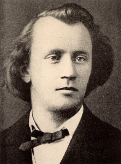 Johannes Brahms (1833-1897) Duitse componist, halftoon in 1866 door Unknown photographer