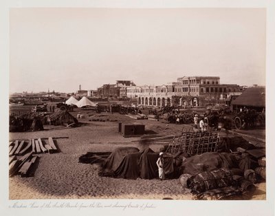 Madras Uitzicht op het Zuidstrand vanaf de Pier en toont de Gerechtsgebouwen door Unknown photographer