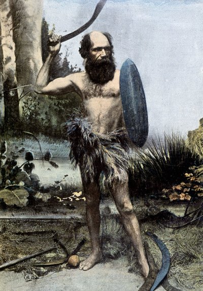 Inheems Australisch wapen van een boemerang door Unknown photographer