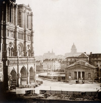 Notre Dame de Paris en het plein, eind 19e eeuw door Unknown photographer