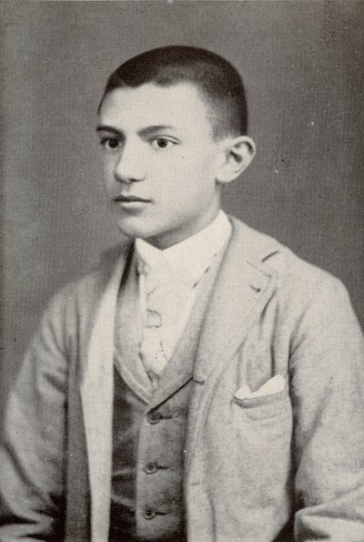 Pablo Picasso in 1896 (15 jaar oud) - in "Picasso, iconografische documenten" door Sabartes door Unknown photographer