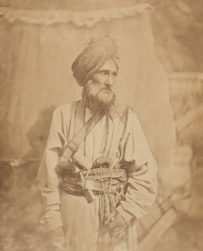 Pathan-officier van de Punjab Irregular Cavalry, ca. 1860 door Unknown photographer