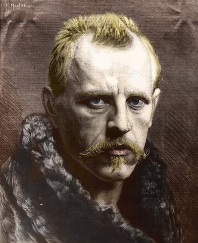 Portret van Fridtjof Nansen (1861-1930) (gravure) door Unknown photographer