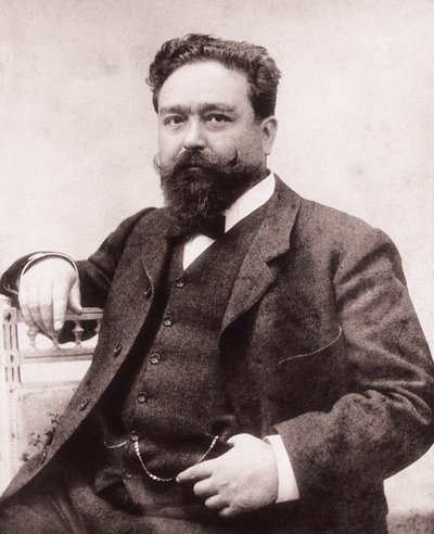 Portret van Isaac Albeniz (1860-1909), Spaanse pianist en componist. Fotografie, 1886. Stichting Albeniz, Madrid. door Unknown photographer