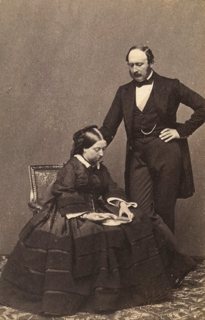 Portret van Koningin Victoria van Engeland en prins-gemaal Albert van Saksen-Coburg-Gotha door Unknown photographer
