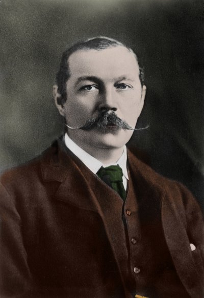 Portret van Sir Arthur Conan Doyle (1859-1930), Engelse schrijver, bedenker van het personage 