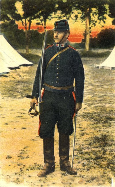 Portret van een kanonnier tijdens de Eerste Wereldoorlog (1914-1918). door Unknown photographer
