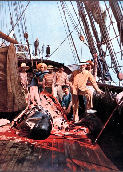 Prins en oceanograaf Albert I van Monaco op het dek van het schip 