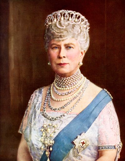 Koningin Mary, gemalin van koning George V, Mary van Teck, Victoria Mary Augusta Louise Olga Pauline Claudine Agnes door Unknown photographer