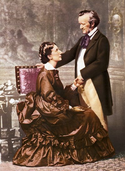Richard en Cosima Wagner (foto) door Unknown photographer