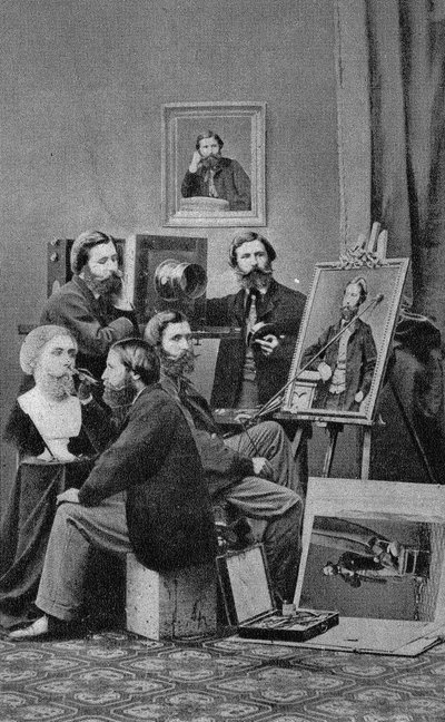 De kunstenaar beeldhouwer, schilder en fotograaf. Fotografie, eind 19e eeuw, Parijs. Coll. Selva. door Unknown photographer
