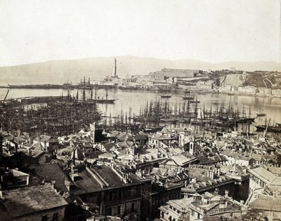De haven van Genua aan het einde van de 19e eeuw door Unknown photographer