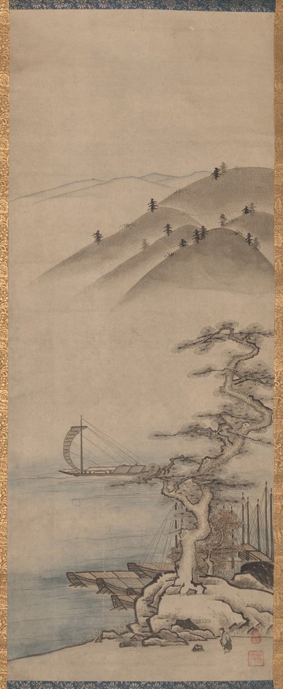 Landschappen (een van een paar) door Unkoku Toyo