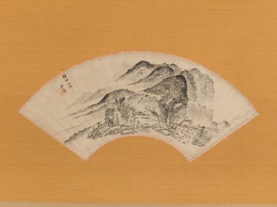Aanhoudende regen over de helft van het dorp, ca. 1815-20 door Uragami Gyokudo