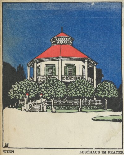 Wenen: Paviljoen van Plezier in de Prater Wien: Lusthaus im Prater, 1908 door Urban Janke