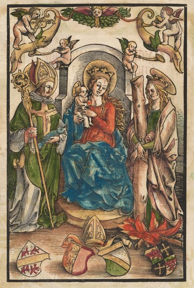 De Madonna met Sint Ulrich en Sint Afra door Urs Graf I