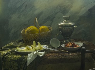 Rustieke meloenen en een samovar door UstinaGreen